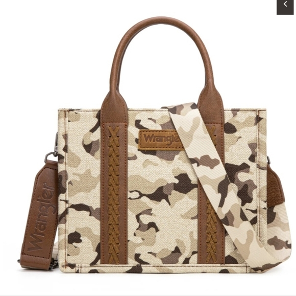 Wrangler Camo Print Tote/Crossbody -Brown With Matching Wallet - Picture 3 of 10